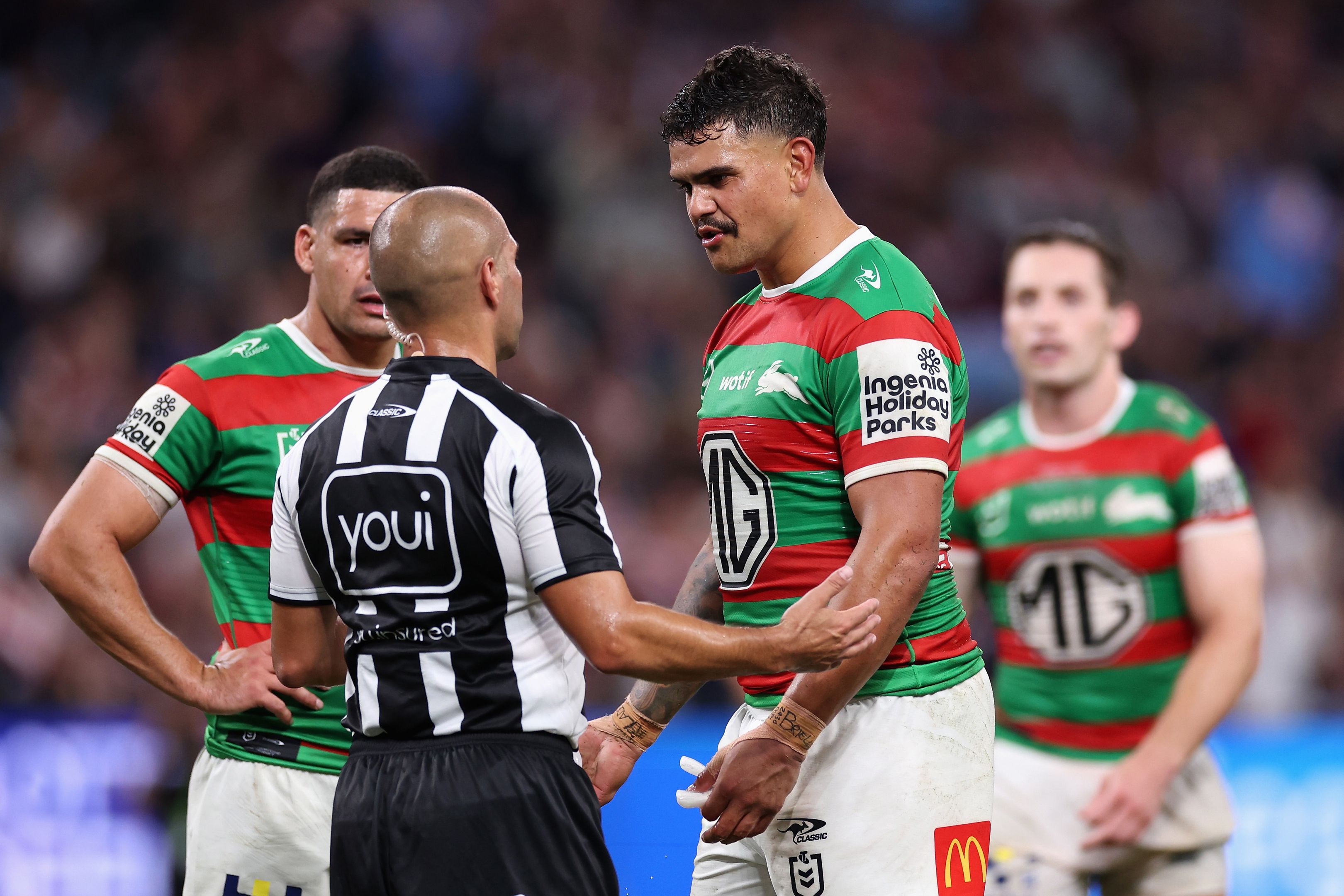 'He hates watching': Latrell Mitchell fears allayed amid untimely Rabbitohs suspension