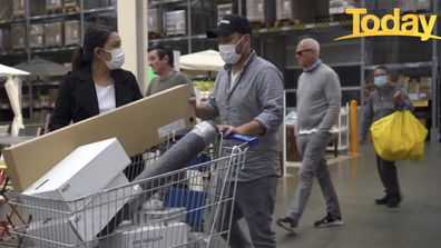 A couple are filmed shopping in IKEA.