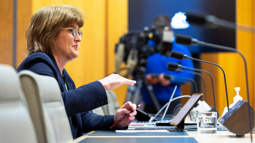 Michele Bullock, Senato tahminleri sırasında, 10 Ekim 2025.