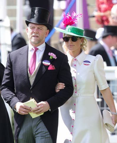 Mike Tindall and Zara Phillips walk in the parade ring during Royal Ascot 2022 at Ascot Racecourse on June 16, 2022 in Ascot, England. 