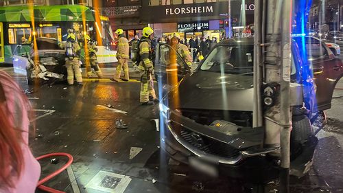 A﻿ car has crashed into pedestrians in Melbourne's CBD.