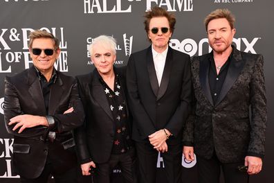 From Left to right: Roger Taylor, Nick Rhodes, John Taylor, and Simon Le Bon of Duran Duran attend the 37th Annual Rock & Roll Hall of Fame Induction Ceremony in LA on November 5.