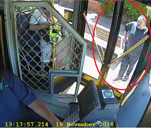 The man boarded the bus at Station Street in Thornbury.