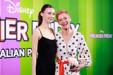 SYDNEY, AUSTRALIA - AUGUST 05: Giselle Overton and Jessica Rowe attend the Australian Premiere of "Freakier Friday" at Event Cinemas Bondi Junction on August 05, 2025 in Sydney, Australia. (Photo by Hanna Lassen/Getty Images)