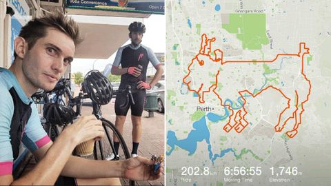 A Perth cycling group has mapped the image of goat over an eight-hour, cross-suburb bike ride.(Instagram/jen.bonez)