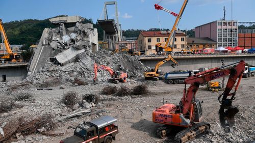 The cleanup operation after the Morandi Bridge disaste