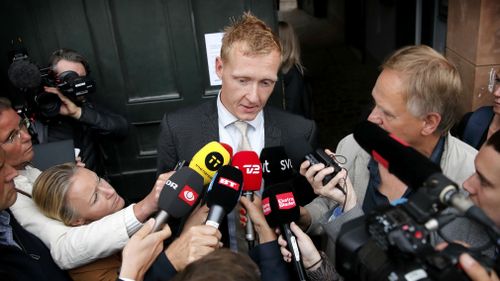 Prosecutor Jakob Buch-Jepsen addresses the media in front of the District Court of Copenhagen on Tuesday. (AAP)