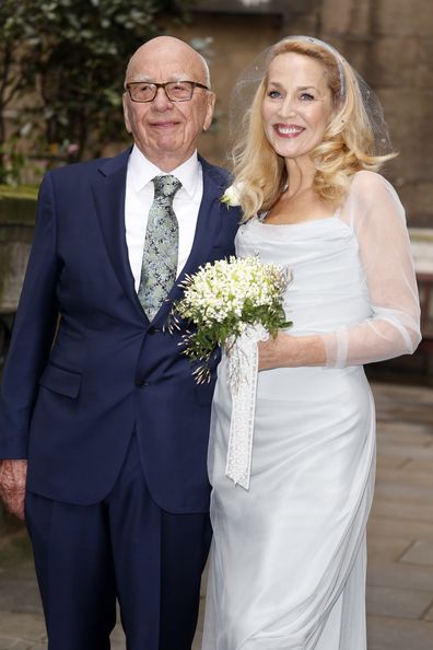 Jerry Hall and Rupert Murdoch at their second wedding ceremony on March 5, 2016 in London, England. 