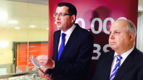 Daniel Andrews announces the plan in Dandenong South. (Andrew Lund, 9NEWS)