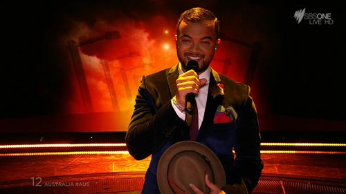 Guy Sebastian performs onstage at Eurovision. (SBS)