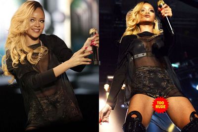 Rihanna, the Istanbul concert crowd came to see you perform... not to get an eyeful of your crotch!