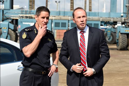 The Border Force boss and Home Affairs Minister Peter Dutton. (AAP)