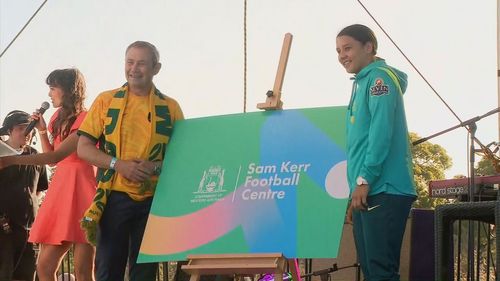 Sam Kerr opens the Sam Kerr Football Centre in Perth