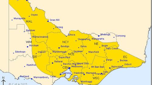 Severe thunderstorm warning issued for most of Victoria including Melbourne