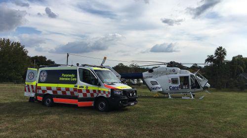 The 25-year-old woman was hurt while leading a horse in Glenorie, north of Sydney.