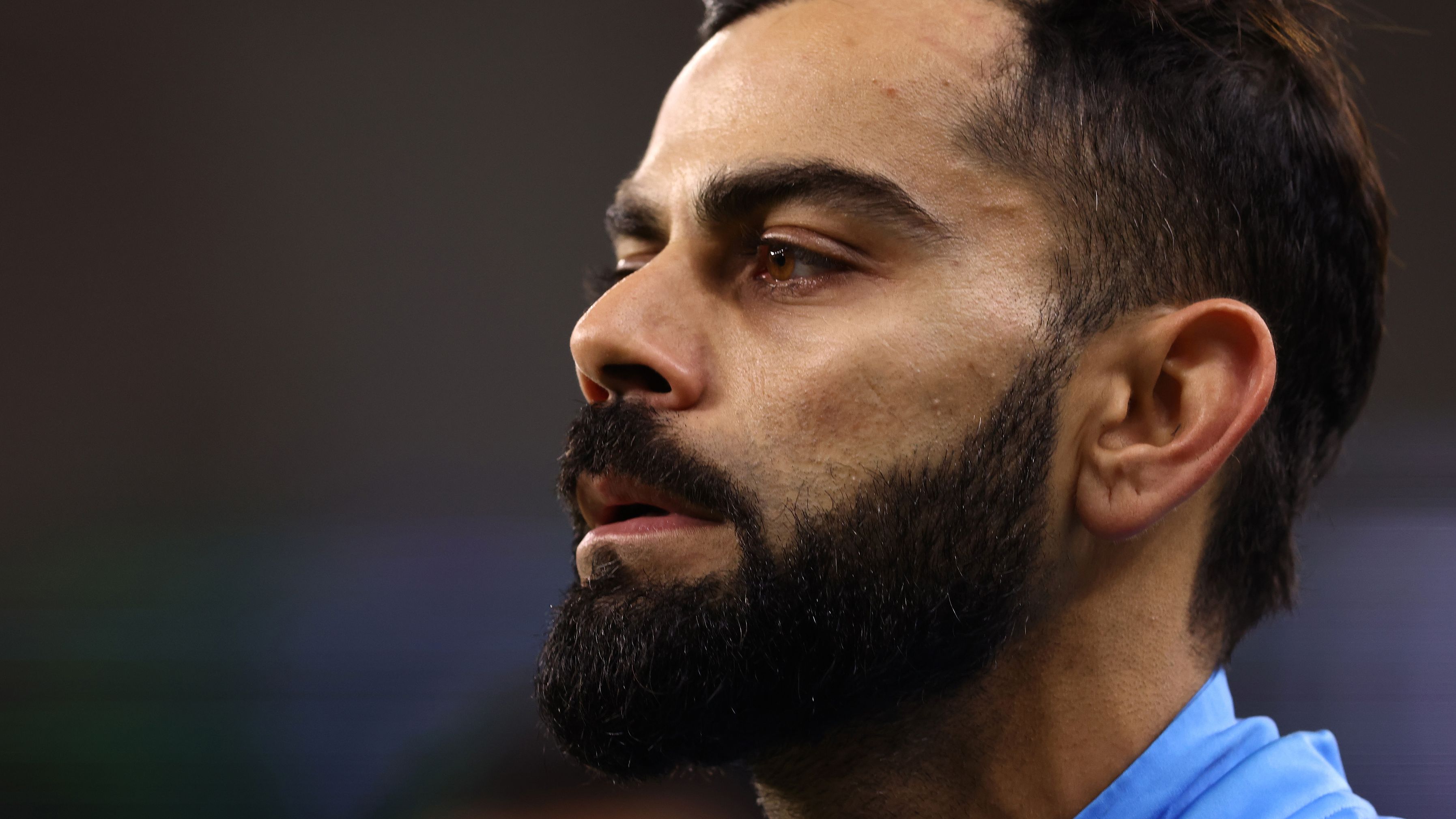 Virat Kohli of India looks on after being defeated during the ICC Men&#x27;s T20 World Cup match between India and South Africa at Perth Stadium on October 30, 2022 in Perth, Australia. (Photo by Paul Kane/Getty Images)