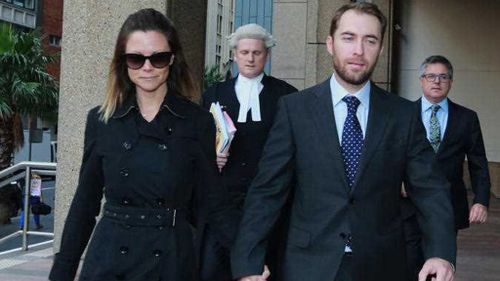 Bianca Rinehart, the daughter of mining billionaire Gina Rinehart, and her husband Sasha Serebryakov arrive at the Supreme Court at an earlier appearance. (AAP)