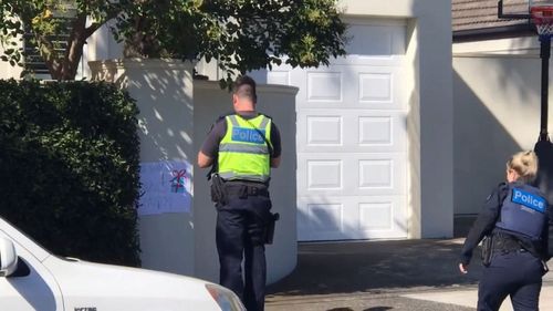 Police break up a child's birthday party in Melbourne.