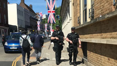 A major police operation is underway in Windsor ahead of the royal wedding. Picture: Gabrielle Adams