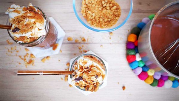 Most decadent boozy s'mores hot chocolate