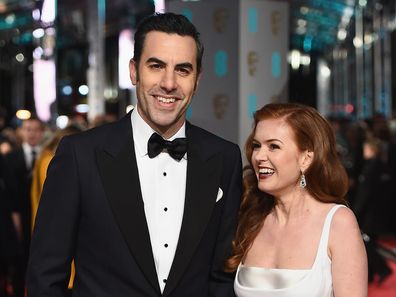 Sacha Baron Cohen and Isla Fisher attends the EE British Academy Film Awards at the Royal Opera House on February 14, 2016 in London, England.