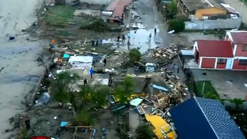 An aerial photo captures the scale of the destruction.