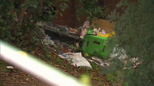 Rubbish and detritus is strewn across the property. Picture: 9News