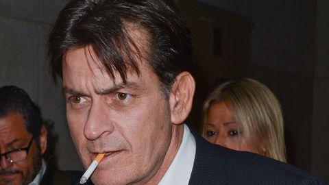 Charlie sheen and his wife cigarette