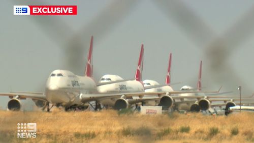 Qantas' last 747 has arrived in the California desert.