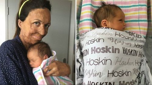 Turia Pitt has given birth to her first child.