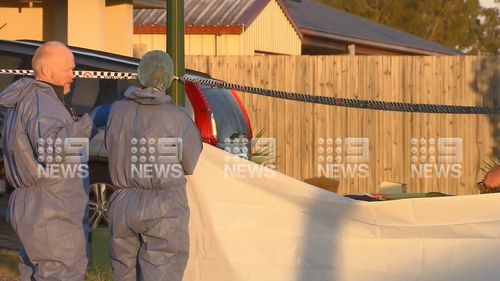 Crime scene where a man was shot by police near Brisbane overnight. August 27, 2020.