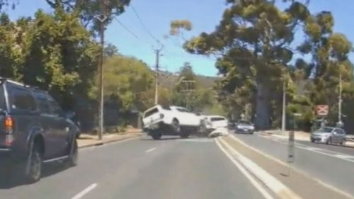 A driver is accused of being drunk behind the wheel when he was involved in a five-car crash at Lower Mitcham in Adelaide.