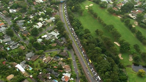 Major traffic delays across Mosman's Spit Bridge after protesters blocked the Bridge during peak hour. 