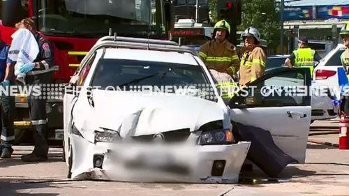The crash occurred on Clarendon Street near Crown Casino. (9NEWS)