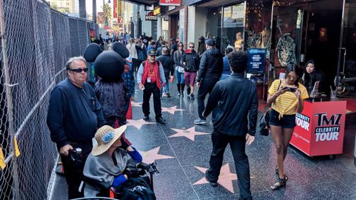 The normally bustling thoroughfare of Hollywood Boulevard seems subdued of late. (9NEWS/Ehsan Knopf)