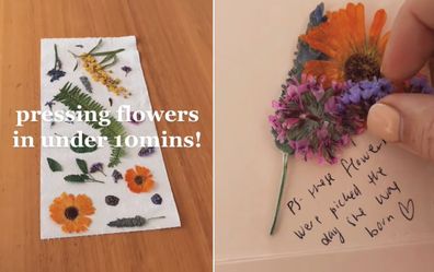 press flowers in the microwave