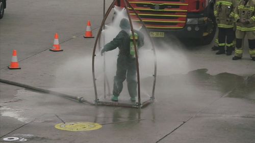 Hazmat crews were called to Sydney Airport today after a suspicious item was found.