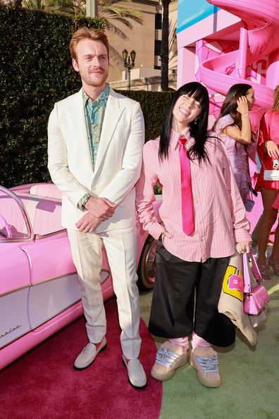 LOS ANGELES, CALIFORNIA - JULY 09: (L-R) FINNEAS and Billie Eilish attend the world premiere of "Barbie" at Shrine Auditorium and Expo Hall on July 09, 2023 in Los Angeles, California. (Photo by Matt Winkelmeyer/GA/The Hollywood Reporter via Getty Images)