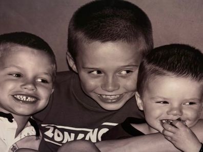 Romeo Beckham, Brooklyn Beckham and Cruz Beckham as kids