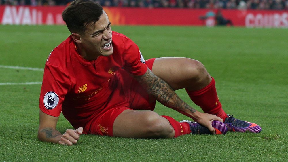 Liverpool will be without star attacking player Phillippe Coutinho for five weeks. (AAP)