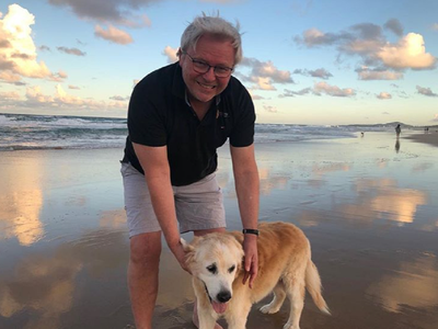 Kevin Rudd with Abby