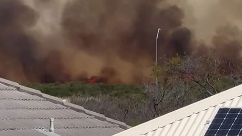 The view of the Port Kennedy fire in Perth, Western Australia from resident Miranda Morrison's yard.