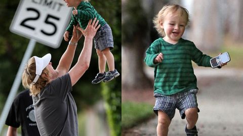 Owen Wilson playing with his adorable son, Robert.