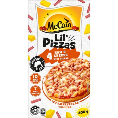 241 calories per 100g - Mccain Lil Pizzas Snacks Ham & Cheese 4 Pack