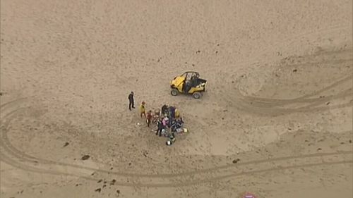A swimmer has been pulled from the surf at Gunnamatta Beach. (9NEWS)
