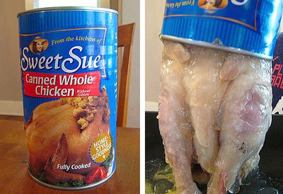 Whole chicken in a can
