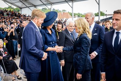 First Lady Jill Biden, King Willem-Alexander of The Netherlands, Queen Maxima of The Netherlands,US President Joe Biden and French President Emmanuel Macron 