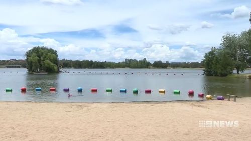 This is the spot at Lake Ginninderra where Mr Trueman sadly lost his life.