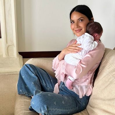 Olivia Munn with her daughter Mei.