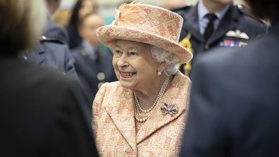 Queen Elizabeth II during a visit to Royal Air Force Marham, Norfolk.